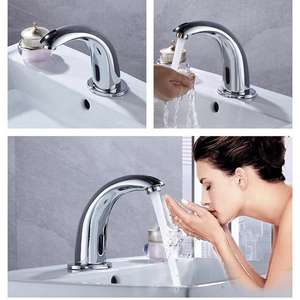 <span class=keywords><strong>Grifo</strong></span> con sensor completamente automático, <span class=keywords><strong>lavabo</strong></span> inteligente de un solo orificio de agua fría comercial infrarrojo, <span class=keywords><strong>grifo</strong></span> de <span class=keywords><strong>lavabo</strong></span> de cobre - Product Image 2