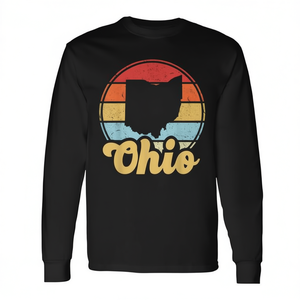 Ohio Roots Vintage Ohio Native Home State Pride T-shirt a maniche lunghe - Product Image 2