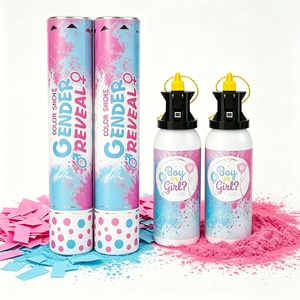 Set di Cannoni Sparacoriandoli Personalizzati per Rivelazione del Sesso del Bambino, Biodegradabili, Colorati, per Halloween e Natale - Product Image 1