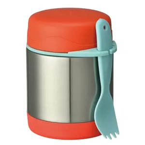 Hoge Kwaliteit 300Ml Dubbele Muur Roestvrij Staal Geïsoleerde Kids Soep Container Voedsel Pot Lunchbox Met Lepel