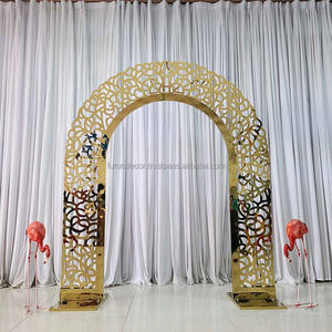 Furun ฉากโค้งโลหะลายดอกไม้สุดหรูกรอบโค้งแกะสลักสำหรับงานแต่งงานงานอีเว้นท์ - Product Image 6