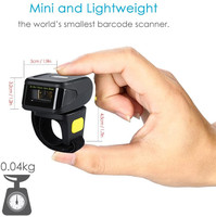 Mini Escáner de Código de Barras Inalámbrico de 2.4G, Lector de Códigos QR Pequeño para Dedos, Compatible con Tablets Android