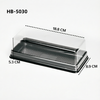 Boîte à pâtisserie rectangulaire longue en PET de qualité alimentaire, base transparente, conteneur en plastique pour gâteau roulé, emballage individuel pour boulangerie, sushi, pain