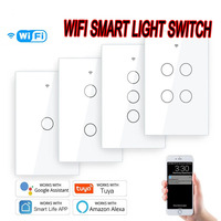 Tuya Smart WLAN-Touch-Schalter ohne Neutralleiter, kompatibel mit Google Home Alexa, intelligenter Touch-Wandschalter und Steckdose