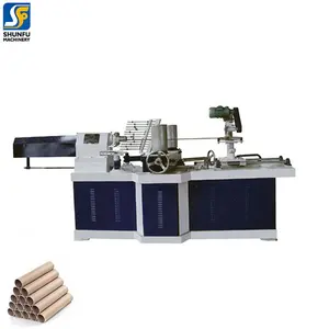 Automatic double shaft paper tube cutting machine paper winding rolling core making machine