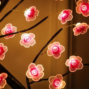 <span class=keywords><strong>Arbre</strong></span> de table veilleuse USB/interrupteur tactile alimenté par batterie bonsaï artificiel fleur de cerisier <span class=keywords><strong>arbre</strong></span> de bureau lampe à LED décoration lumineuse - Product Image 3