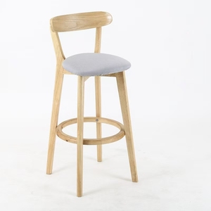 <span class=keywords><strong>Taburete</strong></span> de Bar Comercial <span class=keywords><strong>Minimalista</strong></span> de Madera Maciza con Respaldo y <span class=keywords><strong>Diseño</strong></span> de Patas Altas para Uso en Comedor y Sala de Estar - Product Image 4