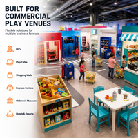 Aire de jeux intérieure en plastique personnalisable, testée par une tierce partie, pour hôpitaux, commerces, stations de pompiers, cliniques, zones de passage pour voitures et zones de jeux pour enfants.