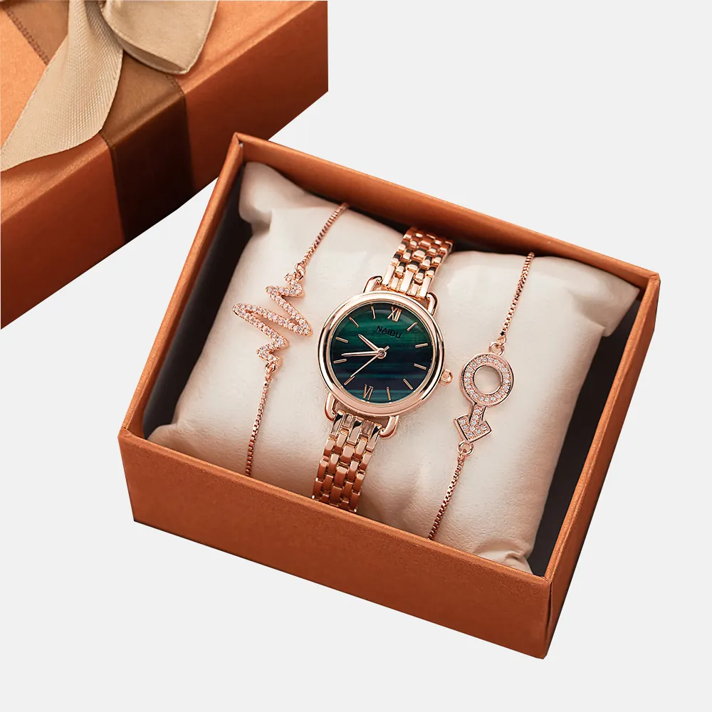Fashion Luxury Wrap Lady Bangle Watches Women Watch with Bracelet Gift Set