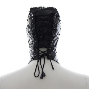 PUレザーマスクヘッド拘束フードヘッドロールプレイ小道具BDSMフェチセックスおもちゃ - Product Image 3