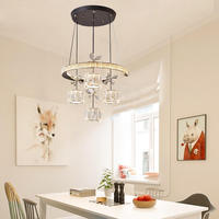 Lustre moderne en cristal LED pour chambre à coucher salle à manger plafond finition or/noir mat lampe centrale à montage encastré et à économie d'énergie