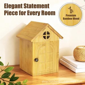 Wooden Storage <b>Box</b> <b>Small</b> House Design Multi Compartment Desktop Organizer Solid Wood Home Office Use - Product Image 4