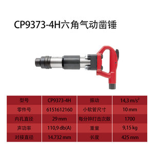 Marteau pneumatique hexagonal CP9373 4H pour la démolition et la fabrication - Product Image 5
