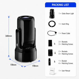 Projecteur LED mobile 180W avec Gobo et faisceau lumineux, IP20 DMX512, effet stroboscopique réglable et arc-en-ciel, éclairage de scène pour discothèque, fête, mariage, événement - Product Image 6