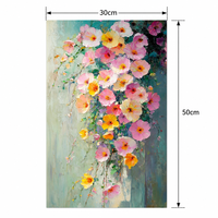 Peinture à l'huile florale 100% peinte à la main 30x50cm, texture 3D impasto, toile de coton et de lin, art mural personnalisé pour la décoration de la maison