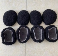 Perruque toupet Afro en dentelle suisse pour hommes, perruques tissage, toupet noir, pièces de rechange, Style afro