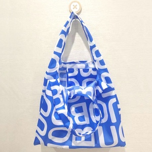 Klein thư màu xanh in lớn nylon có thể gập lại Tote Bag với Pouch sinh thái thân thiện tái sử dụng gấp <span class=keywords><strong>Polyester</strong></span> vest mua sắm túi - Product Image 2