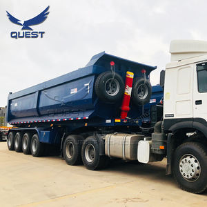 รถพ่วงดั๊มพ์แบบกึ่งพ่วง 4 เพลา รูปตัวยู ขนาด 45 ลูกบาศก์เมตร สำหรับขนส่งถ่านหินหรือหินกรวด <span class=keywords><strong>QUEST</strong></span> พร้อมระบบไฮดรอลิกด้านหลัง - Product Image 6