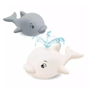 Shantou Toy Baby Led Light Up Floating Automatic Induction Dolphin Spray Water Bath Toy