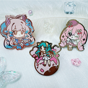 Bonito Hard Esmalte Pin Custom Badge Fabricante Cartoon Glitter UV Impresso Soft Lapel Pin Logotipo Personalizado Esmalte Pin Anime - Product Image 4