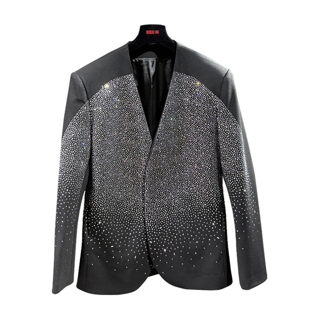 MOQ: 1 Piece | Customized: French Fashion High-end Handmade Hot Diamond Business Event Banquet Performance Suits