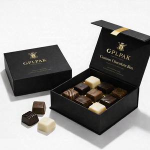 Boîte d'emballage de luxe personnalisée pour chocolats, bonbons et barres chocolatées en papier kraft avec spécifications en aluminium - Product Image 4