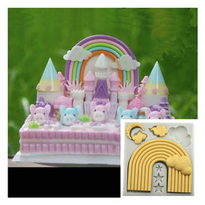 Moule en silicone coloré 3d, 1 pièce, pour décoration de gâteaux de fête d'anniversaire pour bébé, outils de pâtisserie pour fondant, à chocolat, à bonbons - Product Image 4