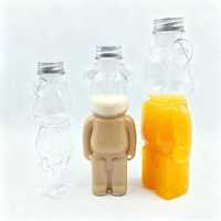 Bouteille de boisson personnalisée en PET 200ml 300ml 500ml, conteneur vide pour bière, soda, jus, eau avec bouchon, vente en gros