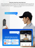 Interkom Video Pintu Wifi dengan Bel Video dan Suara Ding Dong, Pintu Gerbang Rumah Pintar, Pemantauan Laptop, Rekaman 24 Jam
