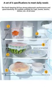 Couvre-aliments en silicone de qualité alimentaire avec design visage, étanche et transparent pour la conservation des aliments - Product Image 6