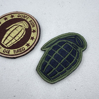 Patch tactique brodé humoristique en forme de grenade, motif étoile circulaire, badge Velcro pour vêtements et sacs à dos