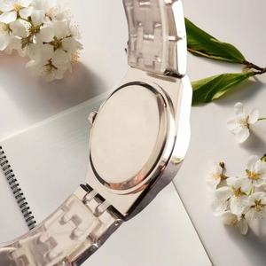 Montre de luxe pour femme en acier inoxydable bicolore, entièrement sertie de diamants, avec bracelet en cristal, montre-bracelet tendance, bijoux - Product Image 6