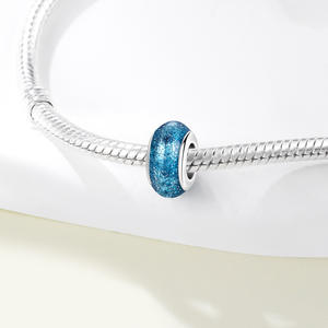 white <b>copper</b> popular style blue rubber stopper bead, DIY <b>bracelet</b> jewelry accessories pendant wholesale, <b>bracelet</b> pendant - Product Image 2