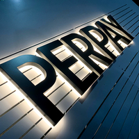 Letras de canal personalizadas de fábrica, señalización plateada, tienda de negocios, letreros con logotipo de marca de empresa con retroiluminación Led