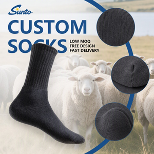 Calcetines de <span class=keywords><strong>Lana</strong></span> con Refuerzo de Punto Acanalado, Cálidos, Transpirables, con Logotipo Personalizado - Product Image 1