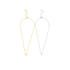 Collar con colgante de letra V de acero inoxidable Angelina, cadena minimalista para mujer, uso diario, chapado en oro, paquete de 12 piezas - Product Image 4