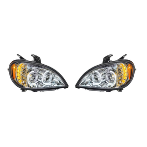 ไฟหน้าโปรเจคเตอร์คู่แบบ LED DRL สำหรับรถ Freightliner Columbia ปี 04-17 สีโครเมียม - Product Image 1