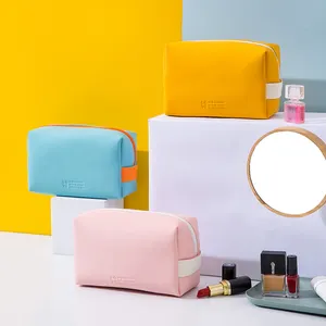 Colorido bonito PU couro maquiagem bolsa Custom Eco-friendly Cosmetic Bag Coin Purse