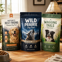 Sachets personnalisés vides pour aliments pour chiens et chats, en aluminium, avec fermeture éclair, résistants, pour emballage alimentaire