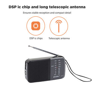 Factory FM AM Dual Band Plastic Mini Portable Radio Built in Speaker <b>Flashlight</b> High Sensitivity Outdoor Retro Pocket Radio - Product Image 5