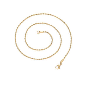 ヒップホップ ステンレス ロープチェーン ネックレス 2mm/3mm/5mm 男女兼用 ファッションジュエリー - Product Image 1