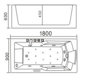 Nouvelle arrivée : Baignoire autoportante en acrylique pour massage, grande baignoire de luxe d'angle avec fonction spa et option TV