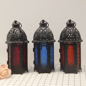 Bán Sỉ Trang Trí Giá Đỡ Nến Ma-rốc Trang Trí Ả Rập Đèn Lồng Ramadan Với Kính Màu - Product Image 4