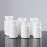 Bouteilles pharmaceutiques en plastique HDPE blanc de 225 cc à large ouverture pour pilules, vitamines et compléments alimentaires avec bouchons à vis et étiquette personnalisée