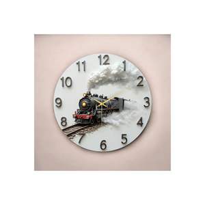 Colorful Printed Patterned Wooden <b>Silent</b> Round Table Wall <b>Clock</b> 45x45cm Classical Gift Idea - Product Image 1