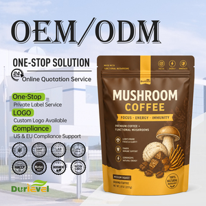 Café de Champiñones en Polvo Durlevel, Receta Personalizada, Energético, Concentrador de Energía, USDA, GMP, Kosher, Vegano, en Frasco de Vidrio, Muestreo Rápido - Product Image 1