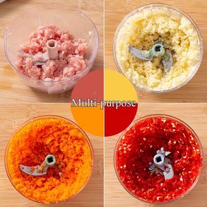 Triturador de Carne y Ajo Multifuncional de Plástico para el Hogar, Picador de Verduras, Prensa Manual, Gadget de Cocina Ecológico - Product Image 5