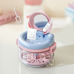 Venta al por mayor cajas de almacenamiento de plástico para dentadura alineador dentadura con espejo incorporado con limpieza funcional - Product Image 3