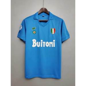 87 88 メンズ レトロ ナポリ マラドーナ クラシック ヴィンテージ ポロカラー メッシュ 半袖 ジャージ - Product Image 2