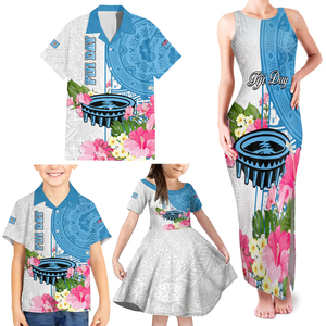 Maxivestido sin mangas a juego familiar del día de Fiji personalizado y camisa hawaiana Tanoa Hibiscus Fijian Tapa Masi patrón - Product Image 1